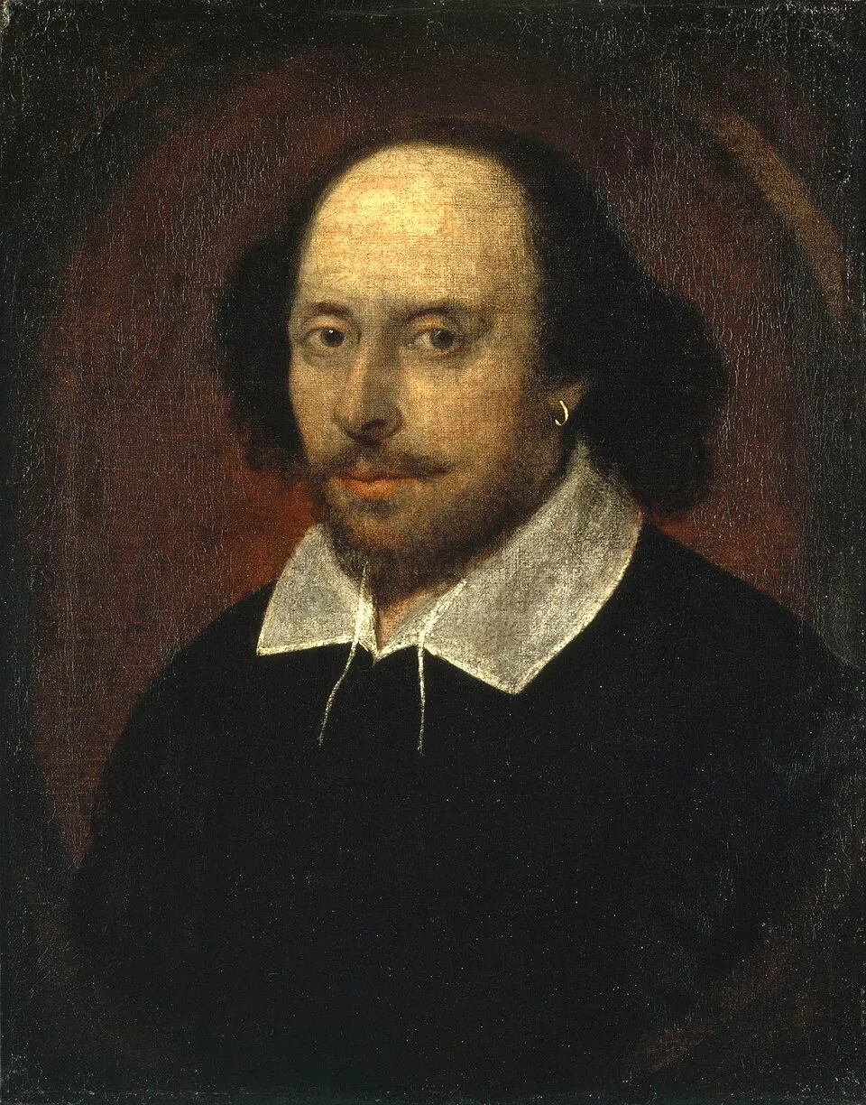 Portrait of William Shakespeare, widely regarded as the greatest writer in the English language