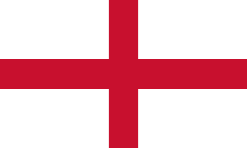 St George's Cross, the national flag of England: a red cross on a white background