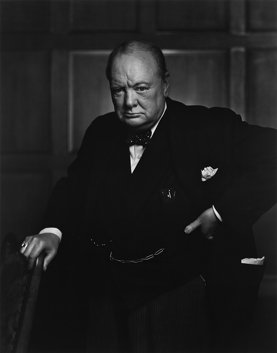 Portrait of Winston Churchill, British Prime Minister during the Second World War