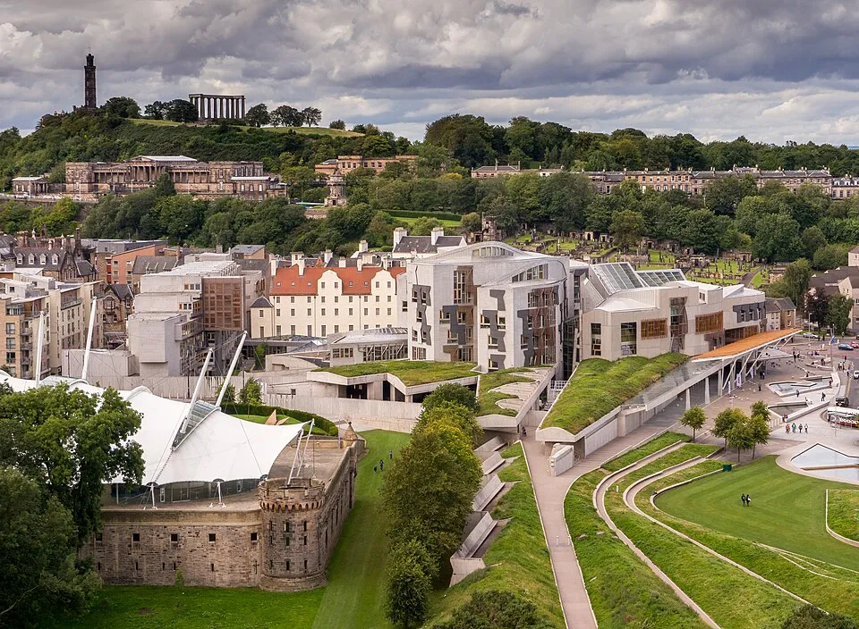 The Scottish Parliament Building, opened in October 2004